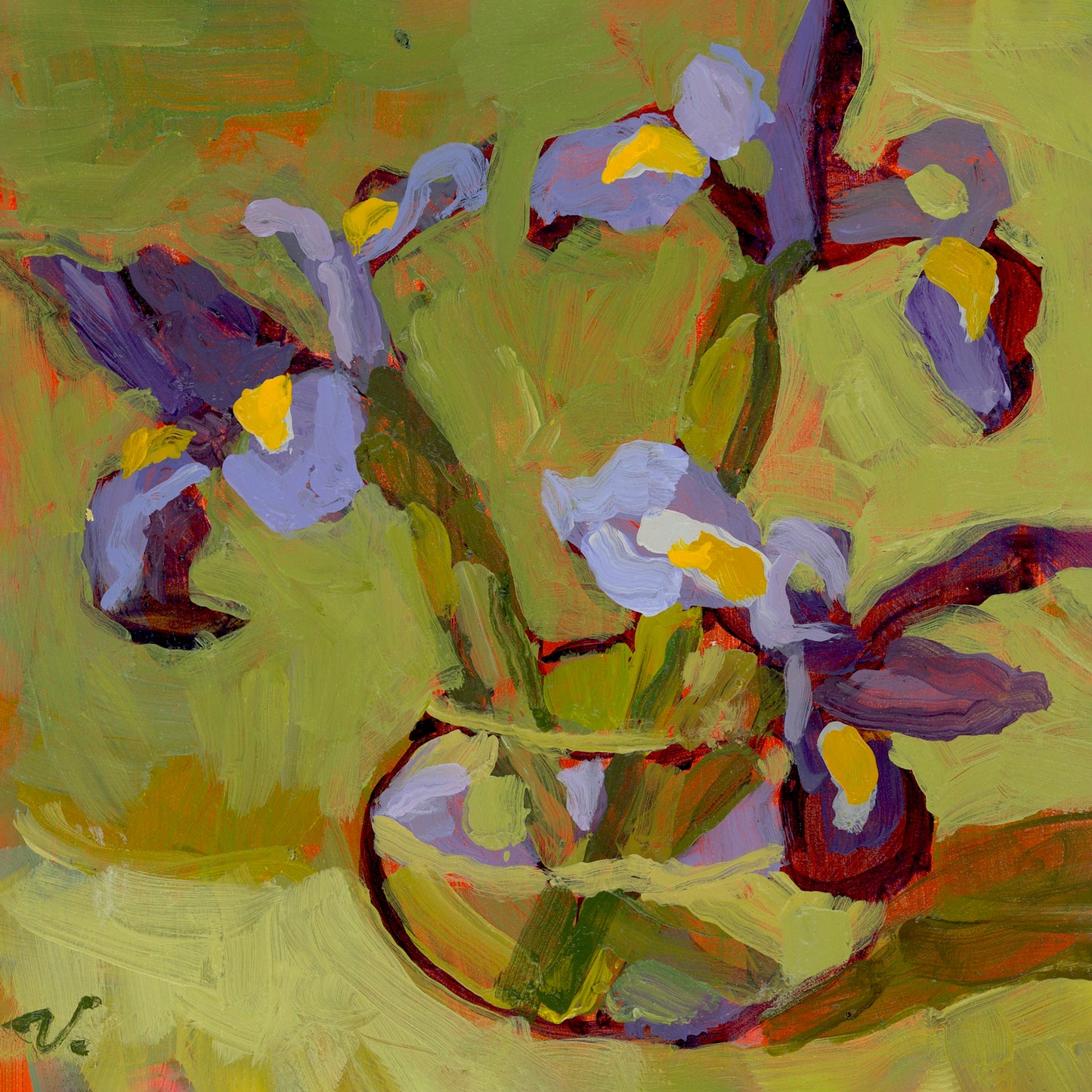 “Wild Iris Blooms” 6 x 6 in. — Coming soon