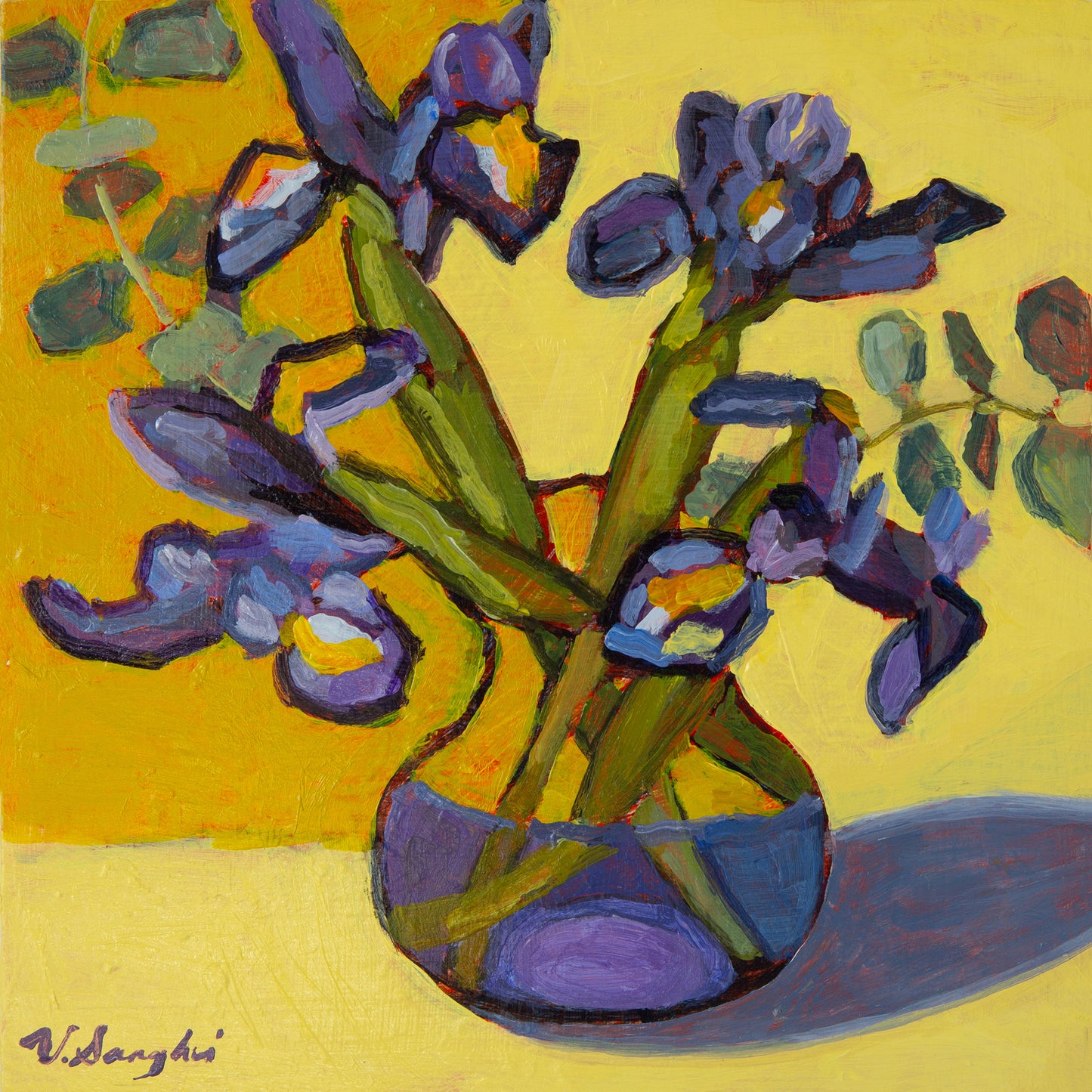 “She Likes Purple Flowers” 10 x 10 in.