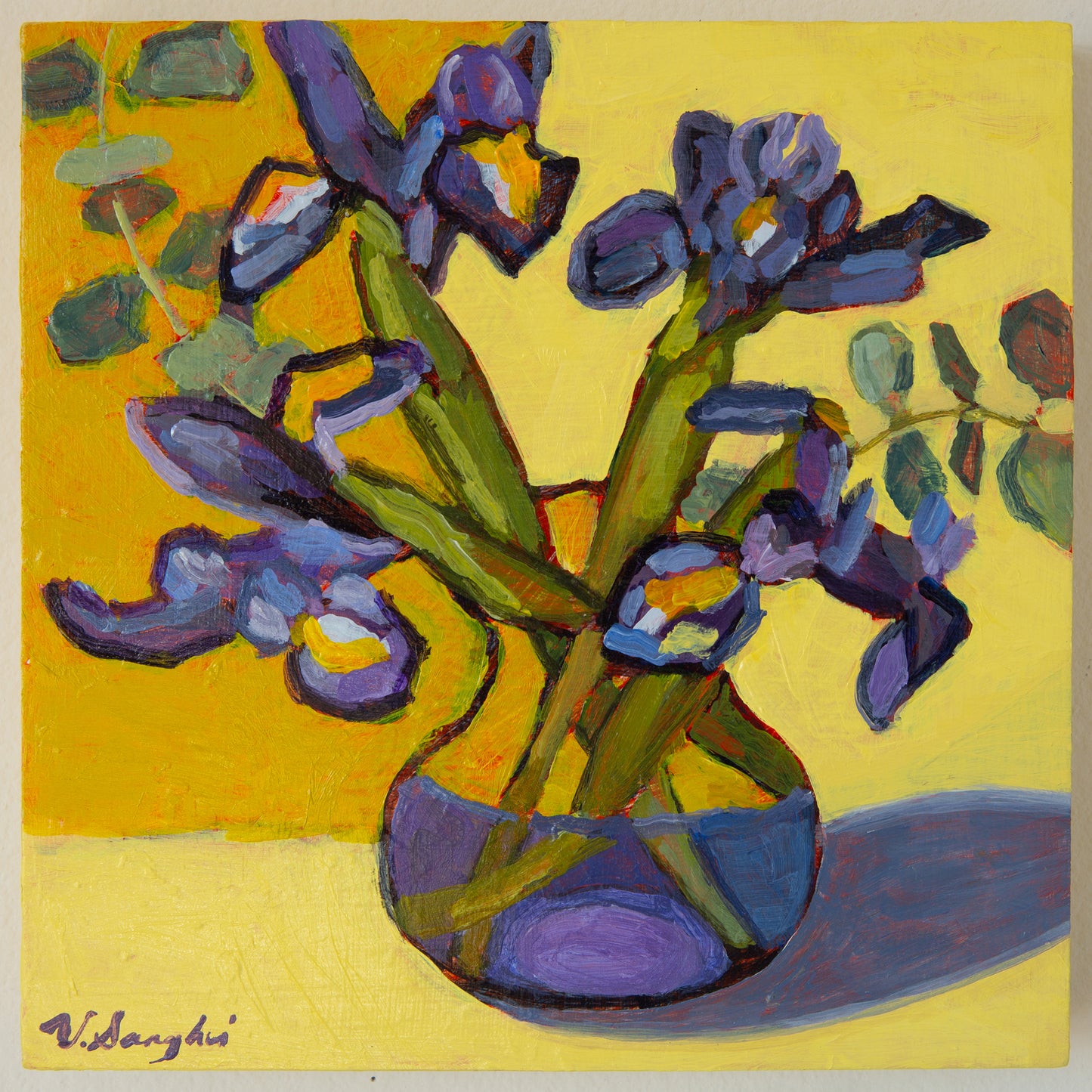 “She Likes Purple Flowers” 10 x 10 in.