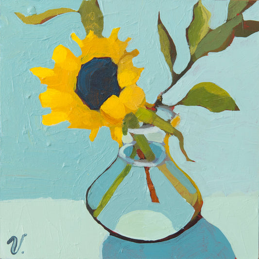 “She is a Sunflower” 6 x 6 in.