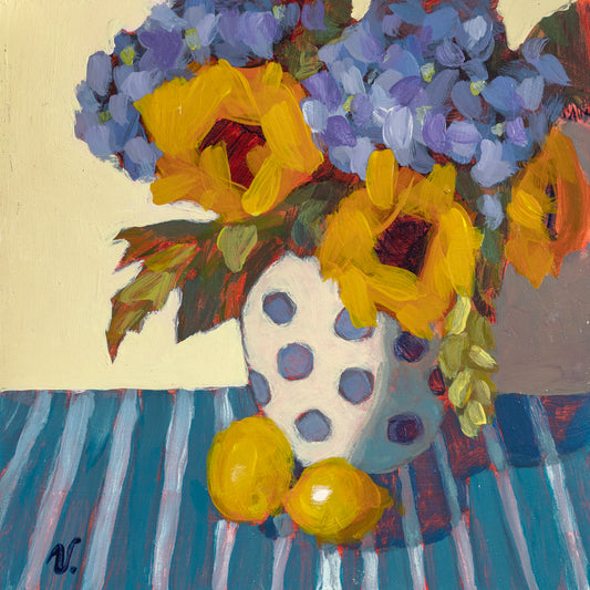 "Blue Dots"  6 x 6 in.