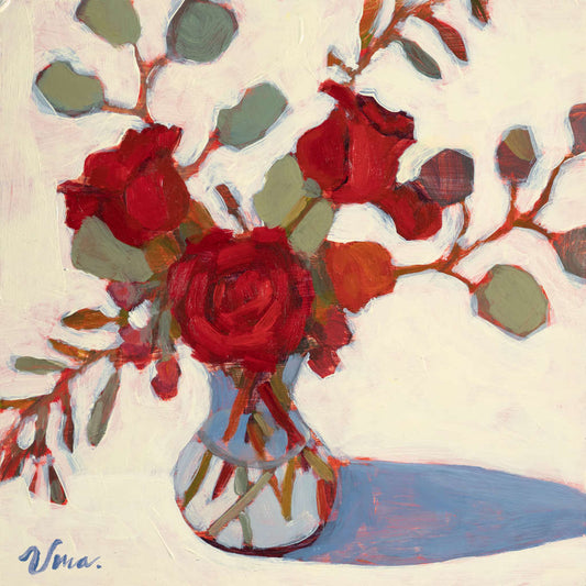 "Red Roses are Royalty"  9 x 9 in.